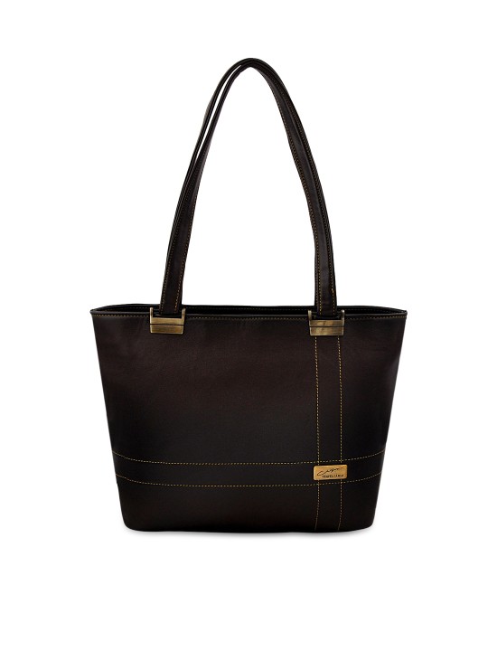 Brown Solid Shoulder Bag