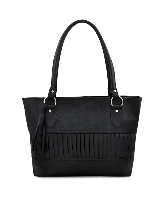 Black Solid Shoulder Bag