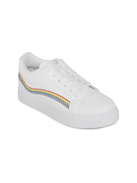Forever Glam by Pantaloons Forever Glam By Pantaloons Women's White PU Sneakers