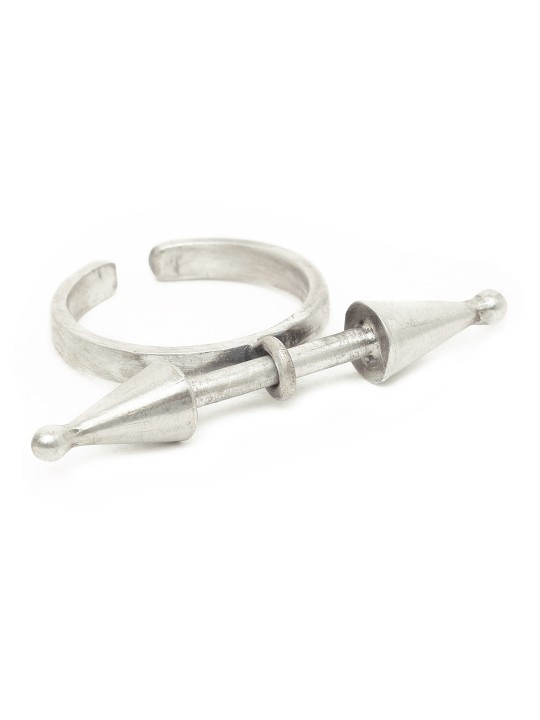 Women Silver Twin Arrow Head Ring