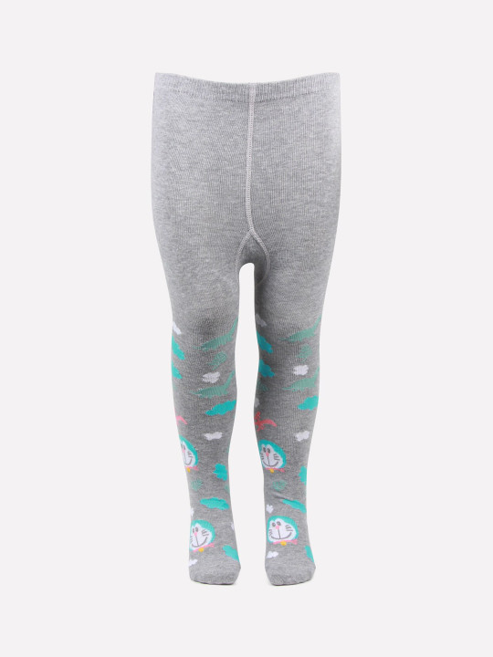 Bonjour Girls Grey Doraemon Printed Anti-Odour Tights