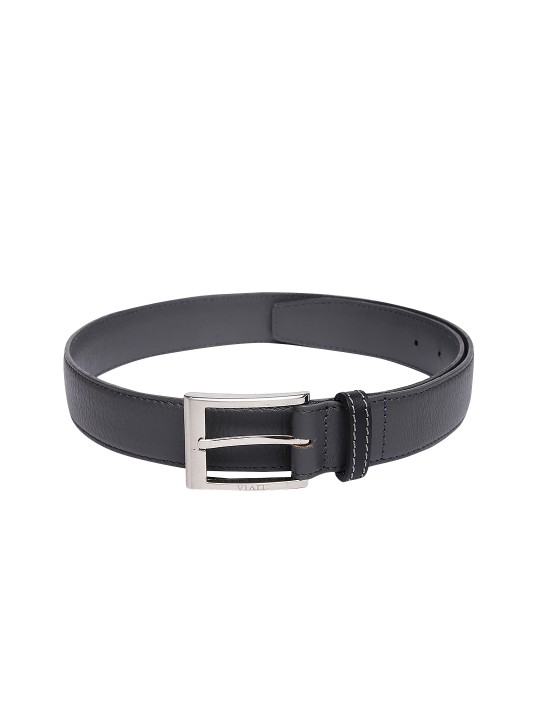 Men Grey Leather Belt 32