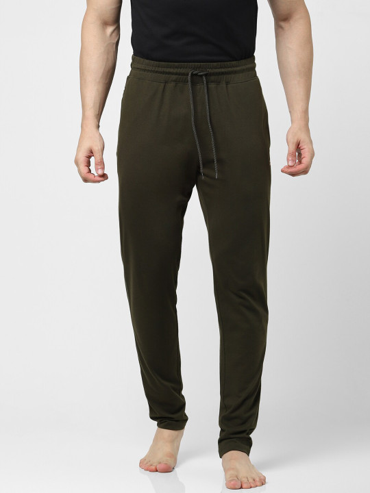 Jack & Jones Men Olive Green Solid Lounge Pants
