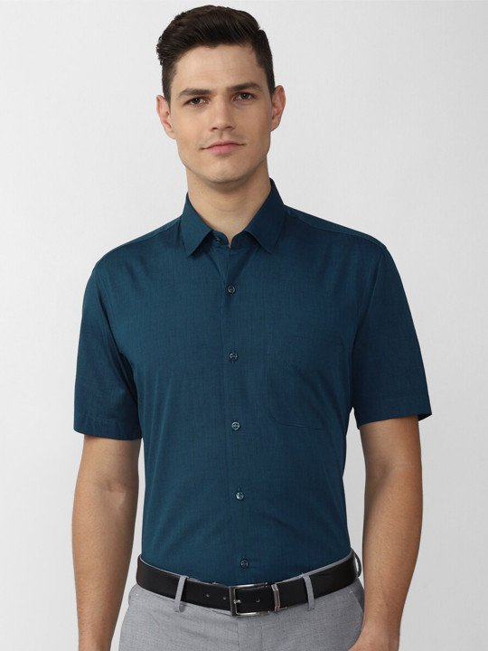 Peter England Men Blue Formal Shirt