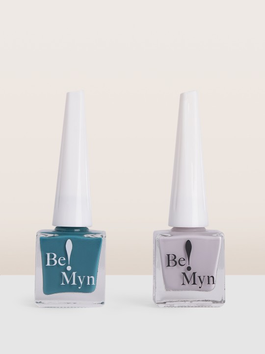 Be!Myn Set of 2 Nail Lacquer 16ml – Grey Moon & Seal Teal