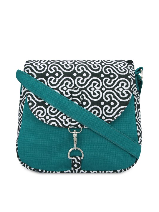 Teal Printed Sling Bag