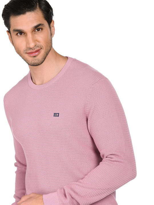 Arrow Sport Men Pink Pure Cotton Pullover Sweater