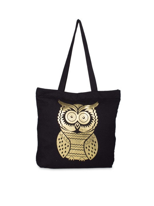 Black Printed Tote Bag