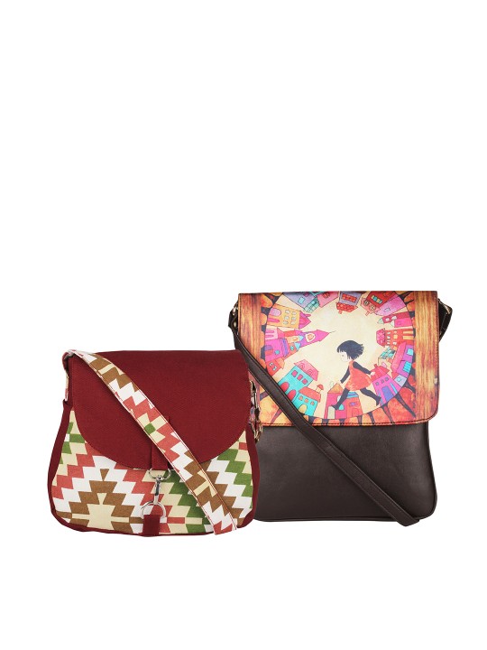Set of 2 Printed Sling Bags