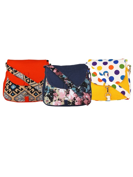 Set of 3 Printed Sling Bags