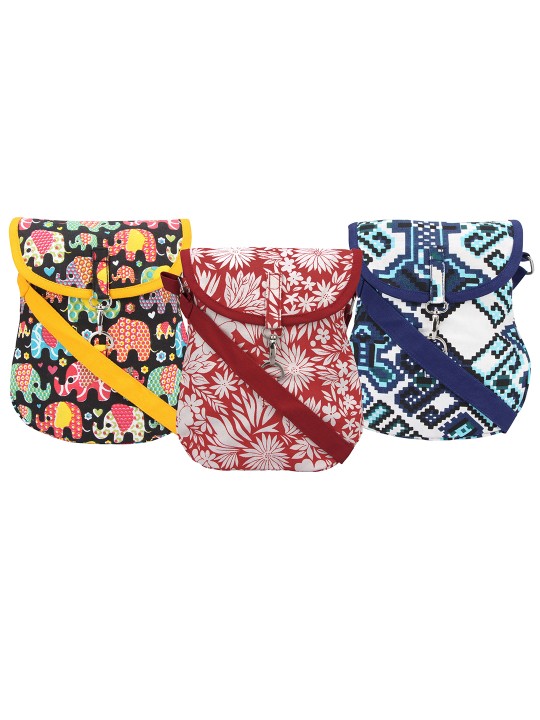 Set of 3 Printed Sling Bags