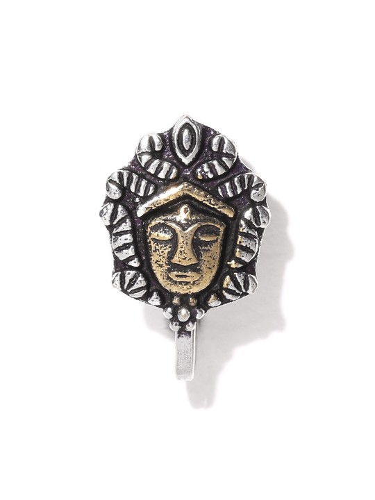 Oxidised Silver-Toned Clip-On Nosepin