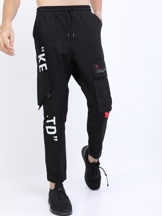 Men Black Joggers Trousers deal from myntra