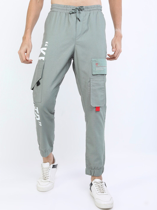 KETCH Men Grey Cargos Trousers