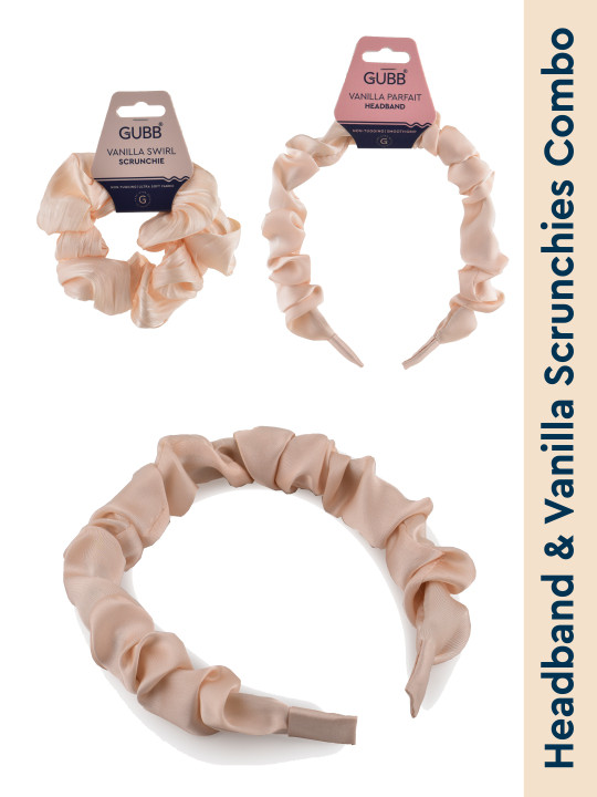 GUBB Unisex Beige Set Of 2 Headband & Scrunchie