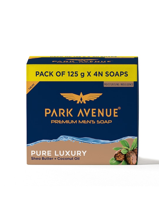 Park Avenue Men Set Of 4 Pure Luxury Premium Soap with Shea Butter & Coconut Oil-125g Each