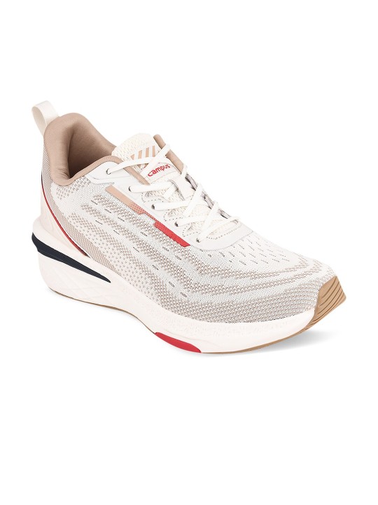 Campus Men Off White Mesh Running Sports Shoes