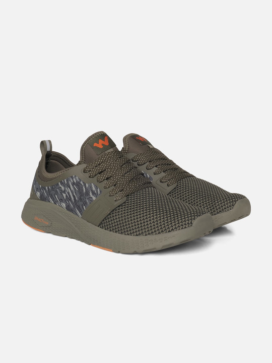 Wildcraft Men Olive Green Woven Design Sneakers