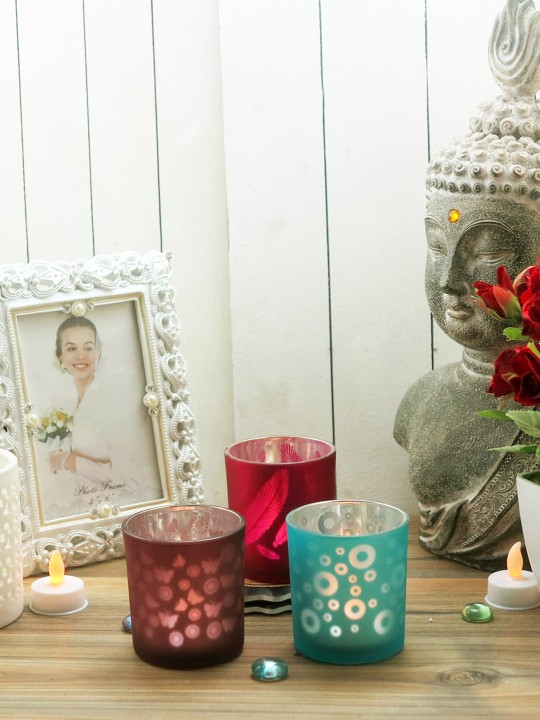 Multicoloured Set Of 3 Candle Holders