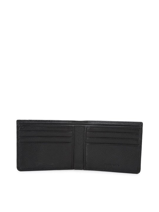 men black leather two fold wallet