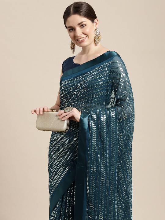VAIRAGEE Embellished Sequinned Celebrity Saree
