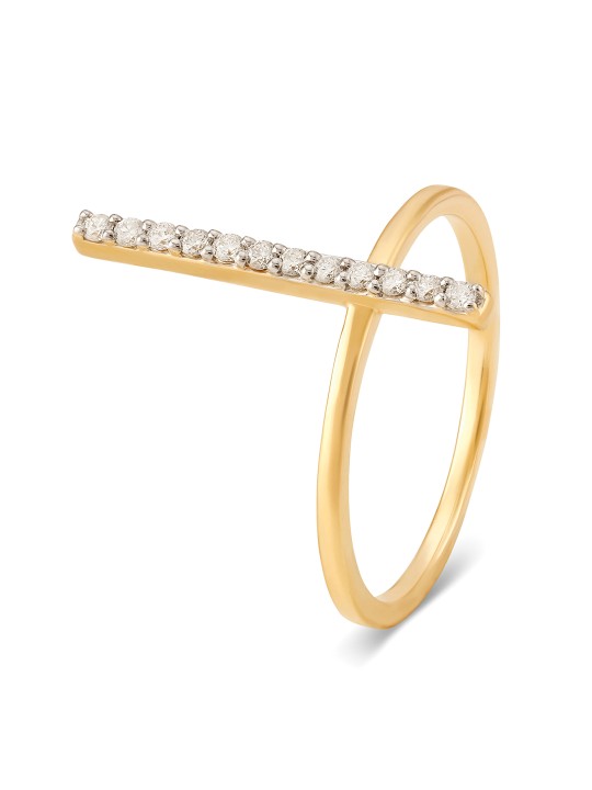1.21 g 14KT Gold Finger Ring with Diamonds