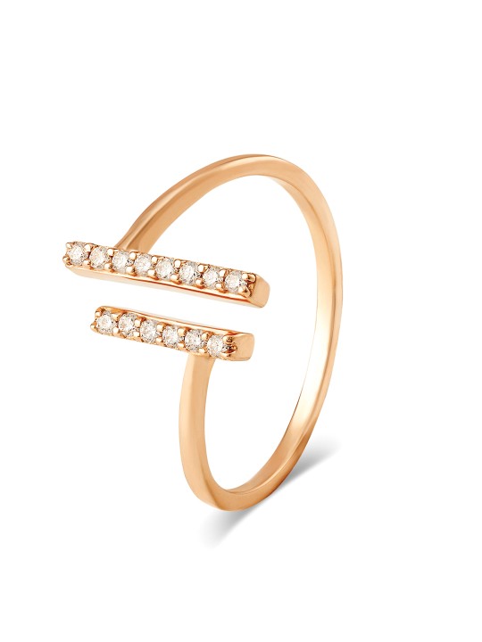 1.44 g 14KT Rose Gold Finger Ring with Diamonds