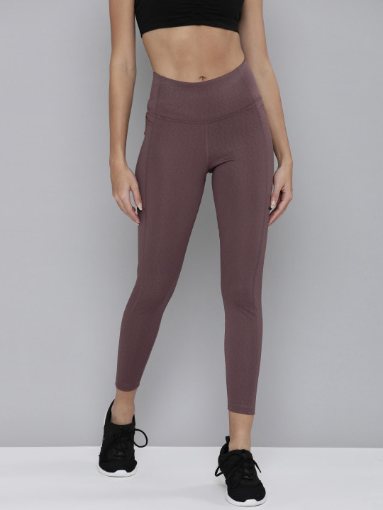 Puma Women Purple Patterned Flawless HW 7/8 Tights