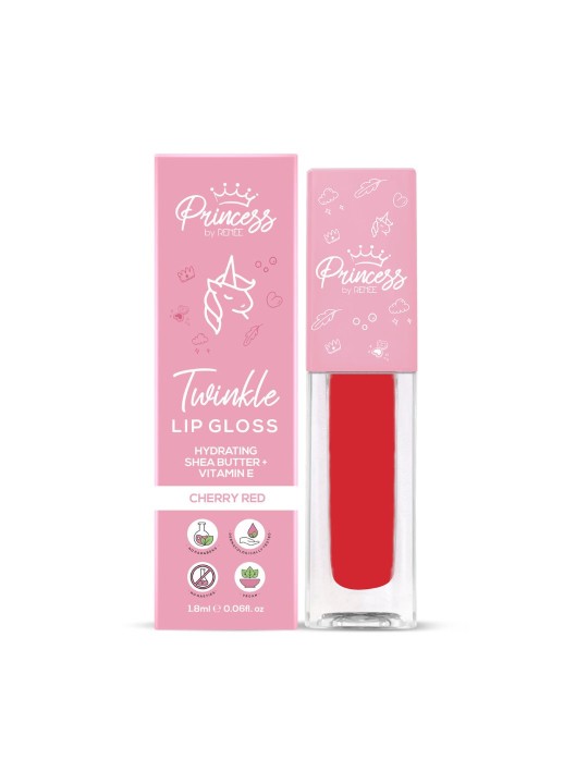 Renee Princess Hydrating Twinkle Lip Gloss with Shea Butter & Vitamin E 1.8ml – Cherry Red