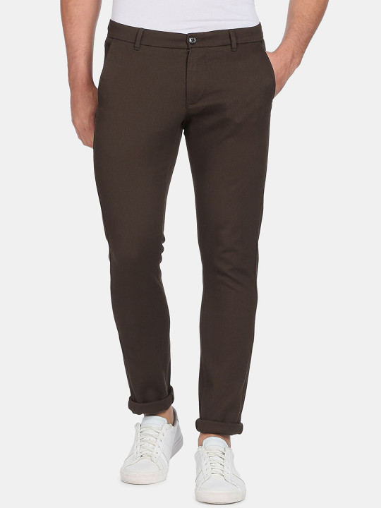 Arrow Sport Men Brown Slim Fit Trousers