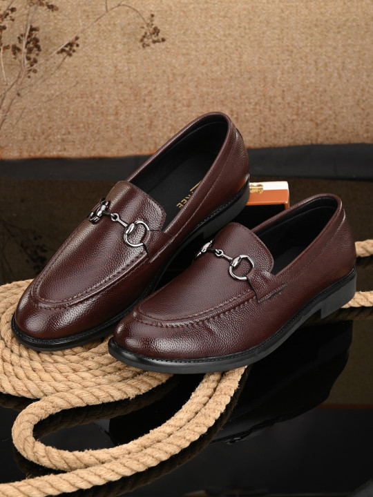 Mactree Men Maroon PU Loafers