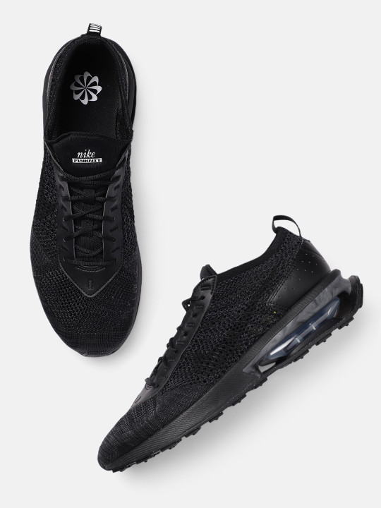 men black air max flyknit racer sneakers