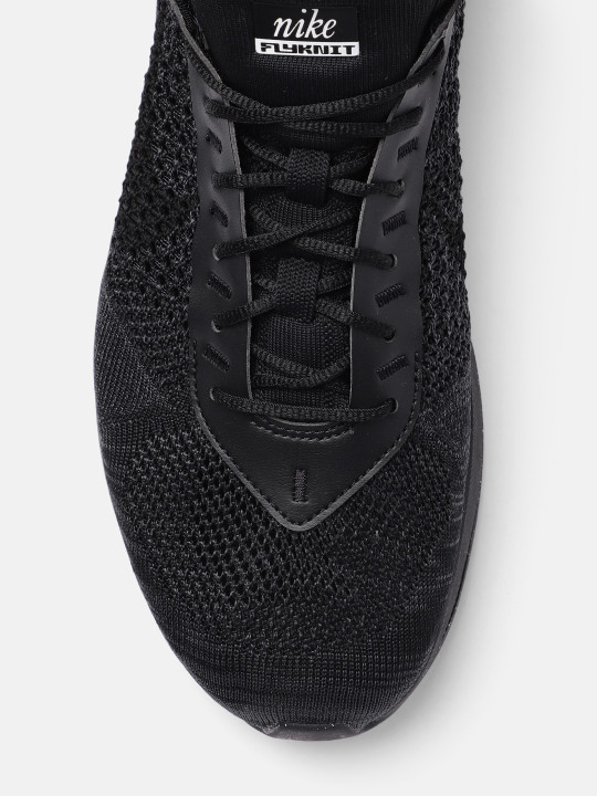 men black air max flyknit racer sneakers