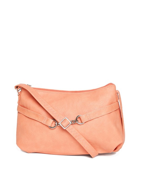 baggit pink solid sling bag