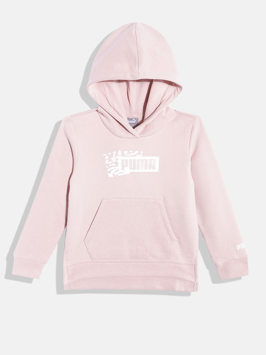 Puma Girls Brand Logo Print Hooded Regular Fit Sweatshirt