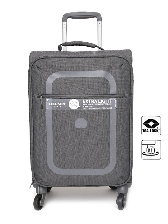 Unisex Grey Dauphine 3 Soft Large Trolley Bag
