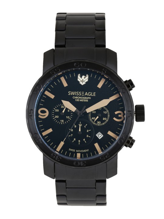 Men Black Chronograph Watch SE-9102-33