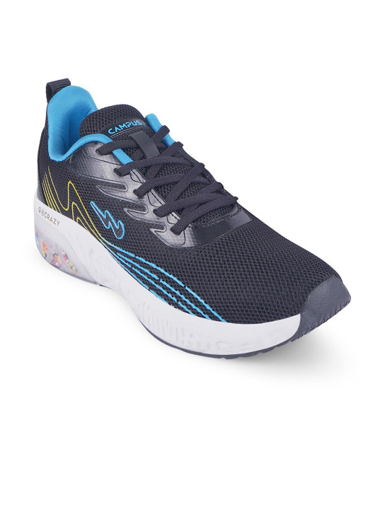Campus Unisex Kids Black Mesh Running Shoes
