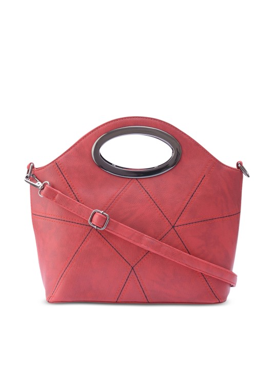 Coral Red Solid Handheld Bag