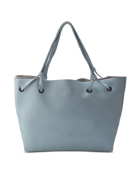 Blue Solid Tote Bag