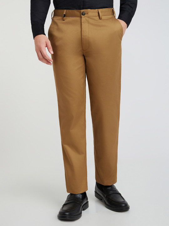 Park Avenue Men Beige Slim Fit Trousers