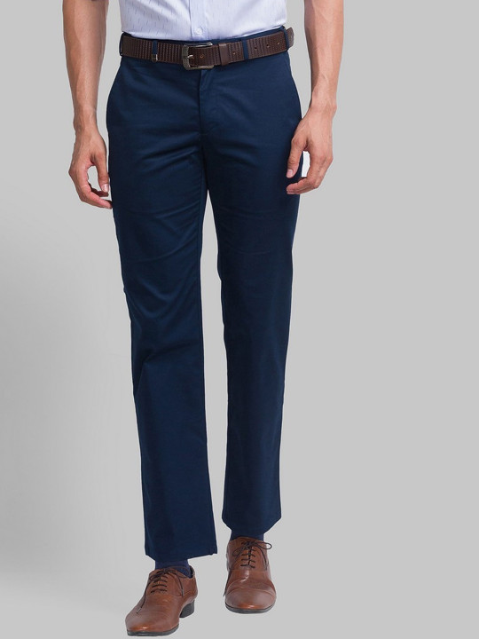 Park Avenue Men Blue Slim Fit Trousers