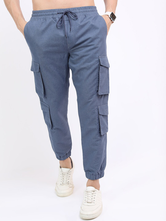 HIGHLANDER Men Grey Joggers Trousers