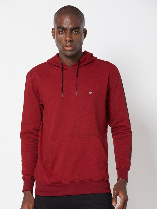 SPORTO Men Solid Hooded Sweatshirt