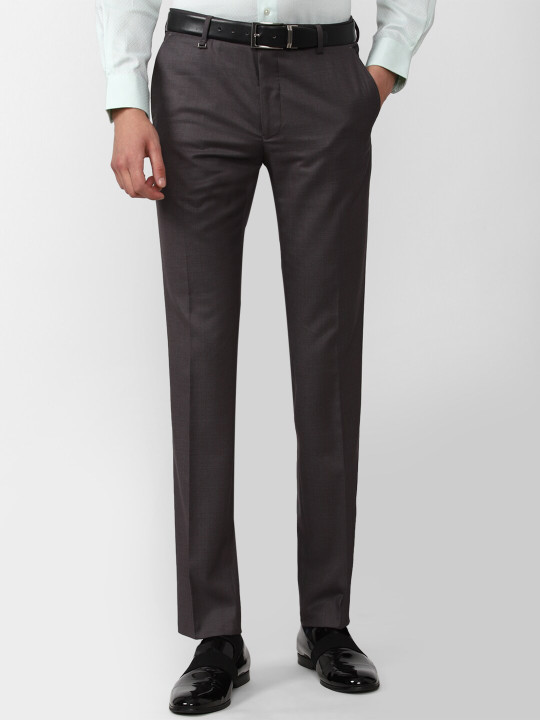 Van Heusen Men Grey Slim Fit Formal Trouser