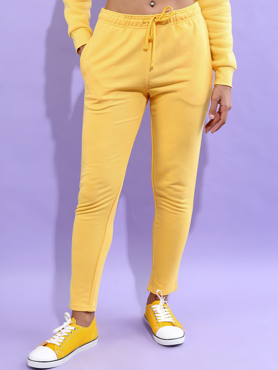Tokyo Talkies Women Solid Polyester Slim-fit Track Pants