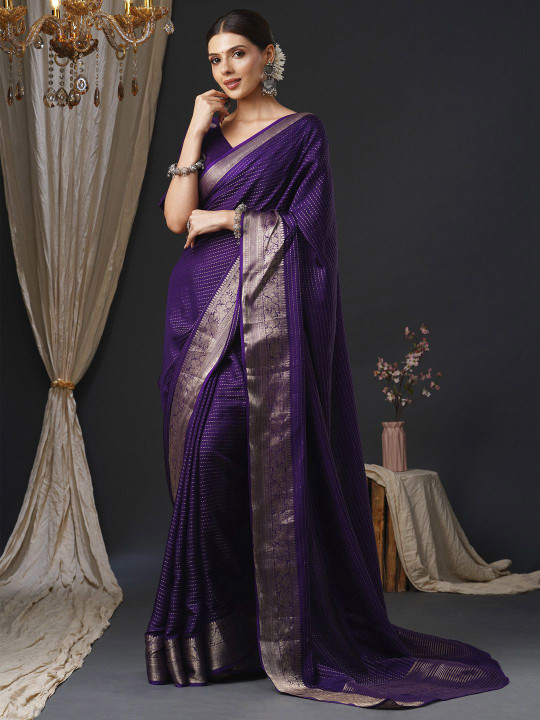 Anouk Ethnic Motifs Zari Silk Blend Banarasi Saree