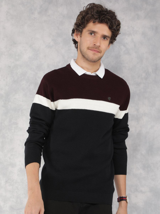 Crimsoune Club Men Colourblocked Pullover