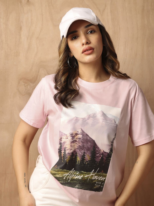 Roadster The Lifestyle Co Graphic Printed Oversized T-Shirt