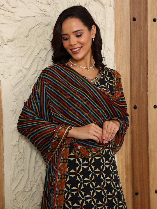 W Striped Dupatta
